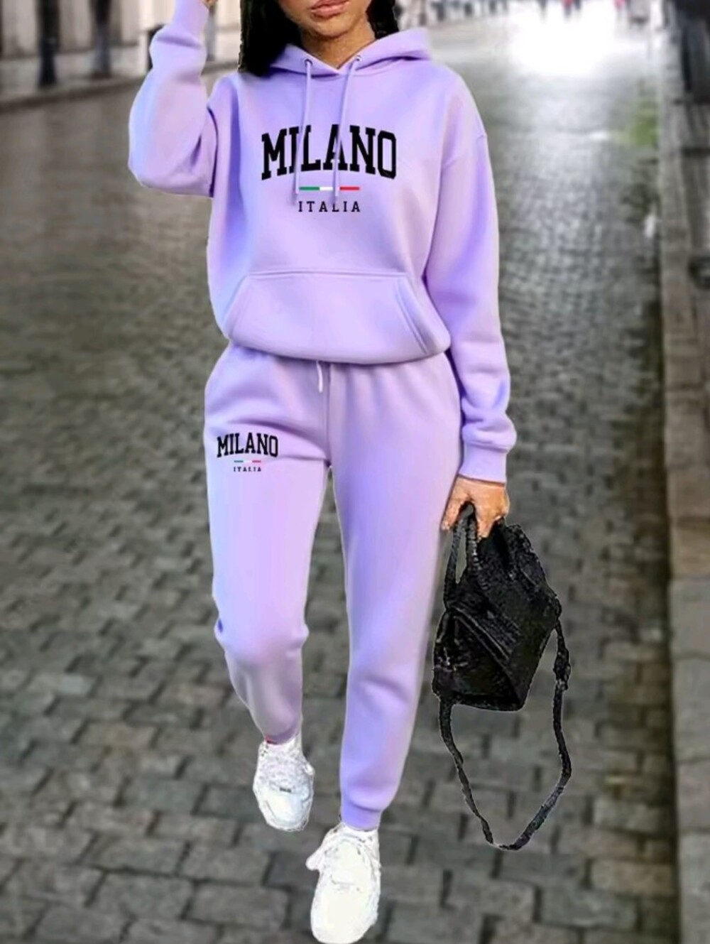 Women's Milano Pants Set Sweatpants And Sweatshirt Hoodie Suit